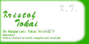 kristof tokai business card